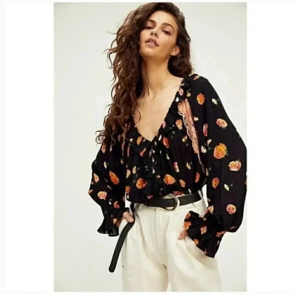 Free People Poppy Printed Black Combo … - Picture 3 of 7